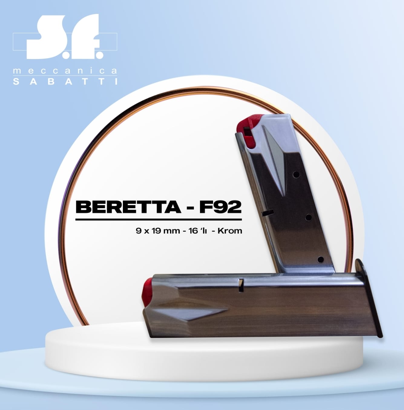 BERETTA F92 (KROM TABANCA ŞARJÖRÜ)